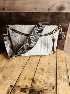 Aztec Embossed Hair on Hide Classic Frannie Bag