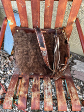 Load image into Gallery viewer, Classic Bighorn Bag with Buffalo Bison Hide and Vintage Buck Stitch Belt Strap
