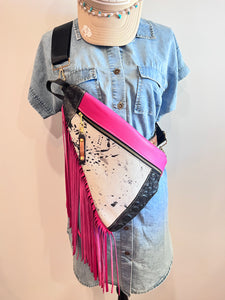 Sheridan Sling Bag Black and Pink