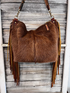 Caramel Cowhide Bighorn XL with 2 tone Fringe