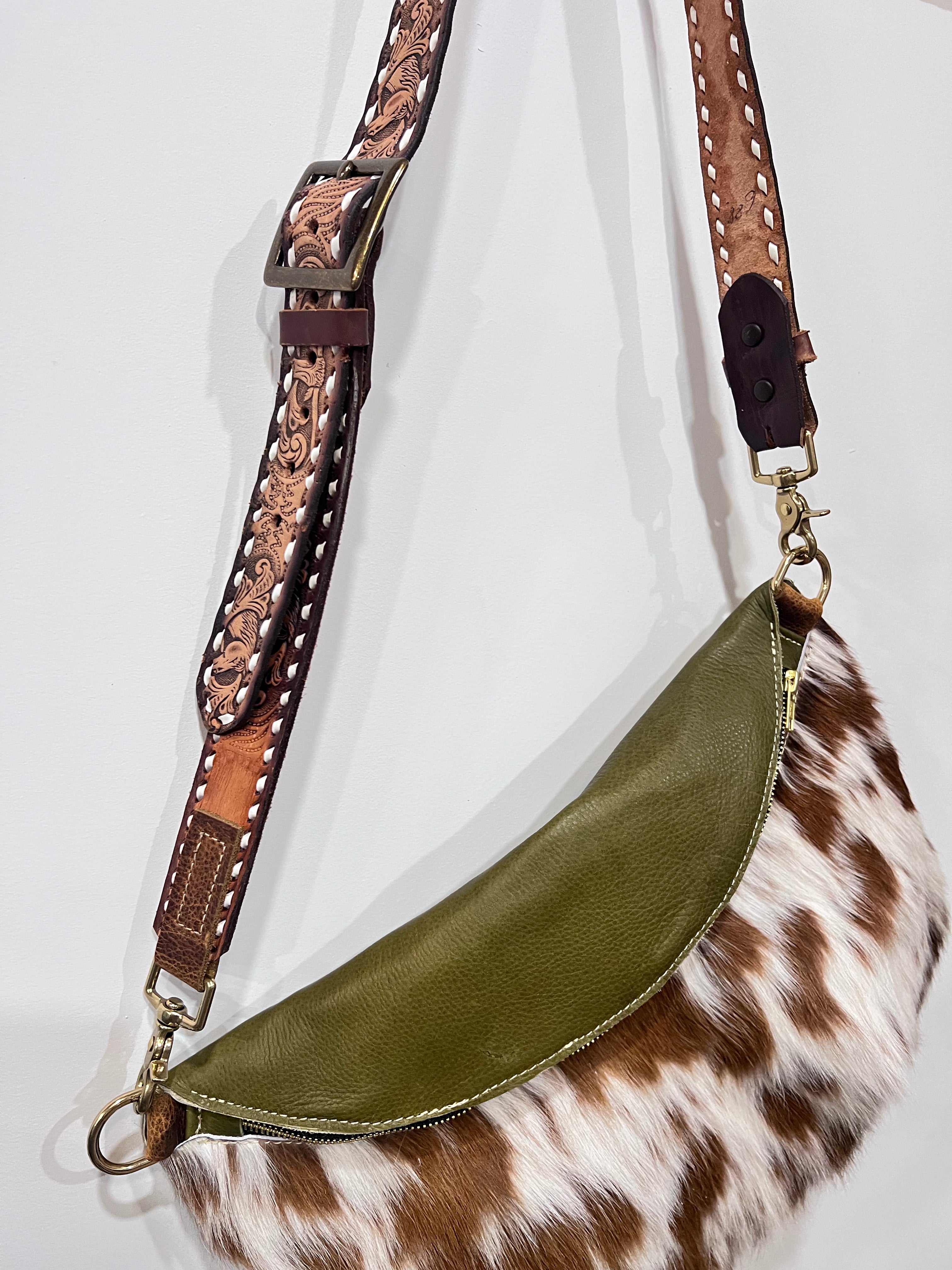 Green Frannie XL with Buckstitch Strap