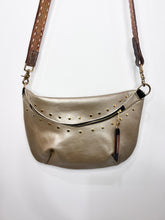 Load image into Gallery viewer, Gold Leather Frannie XL with Buckstitch Strap
