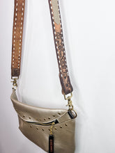 Load image into Gallery viewer, Gold Leather Frannie XL with Buckstitch Strap
