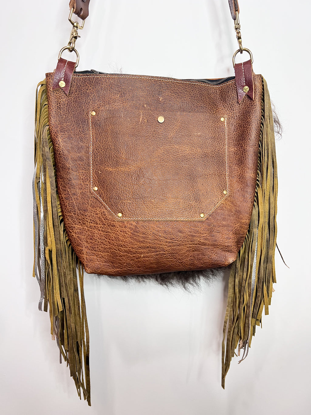 One of a kind Buffalo Hide Bag with Ammo Belt