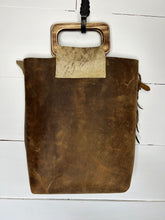 Load image into Gallery viewer, Rodeo Lover-Vintage Toddler Chap Wood Handle Tote
