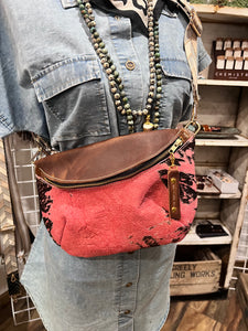 Pink Acid Wash Cowhide Classic Size Frannie