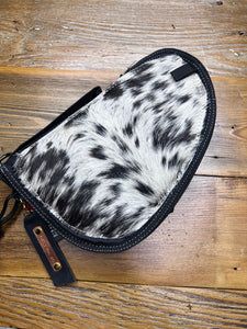 Black and White Cowhide Pistol Case