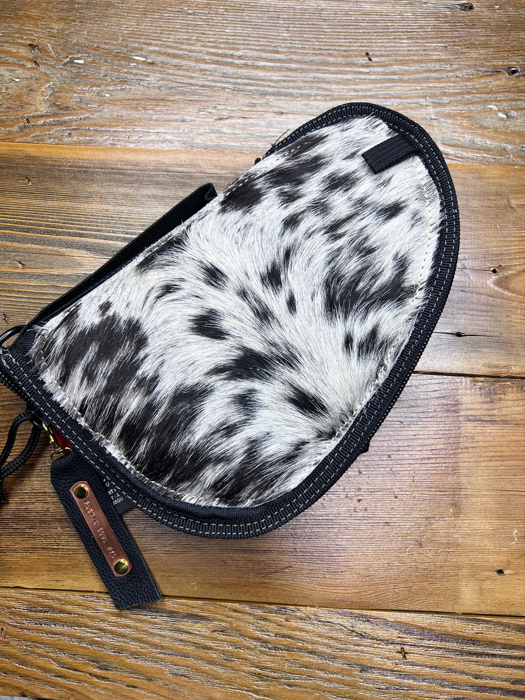 Black and White Cowhide Pistol Case