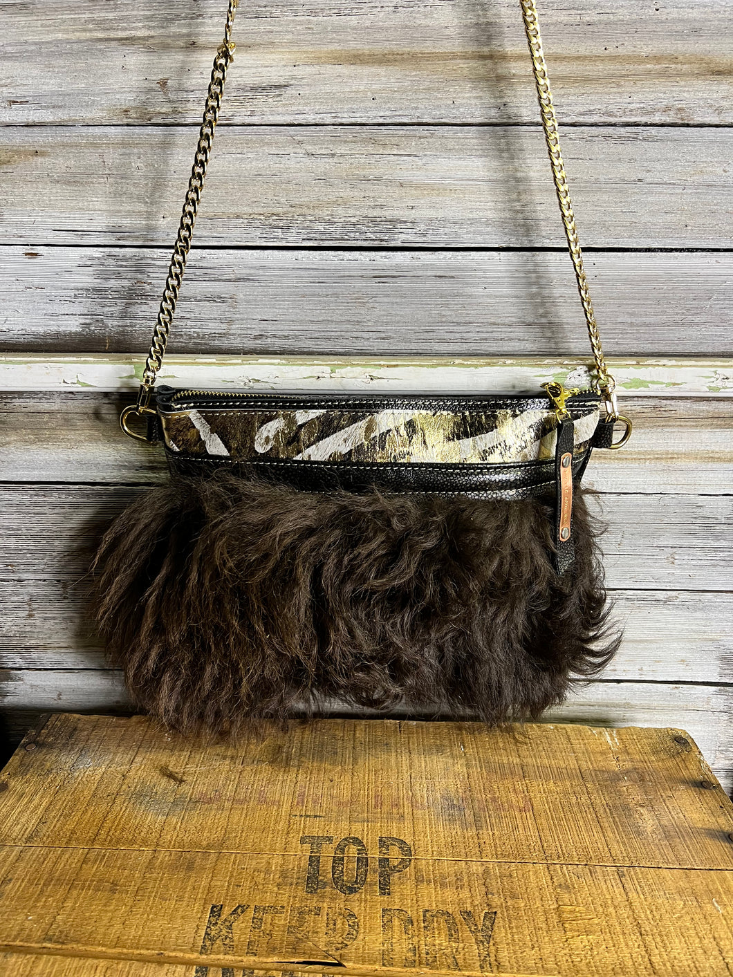 Golden Zebra Buffalo Cheyenne Bag