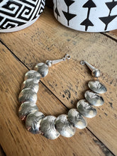 Load image into Gallery viewer, Sterling Silver Stamped Pillow Bead Bracelet
