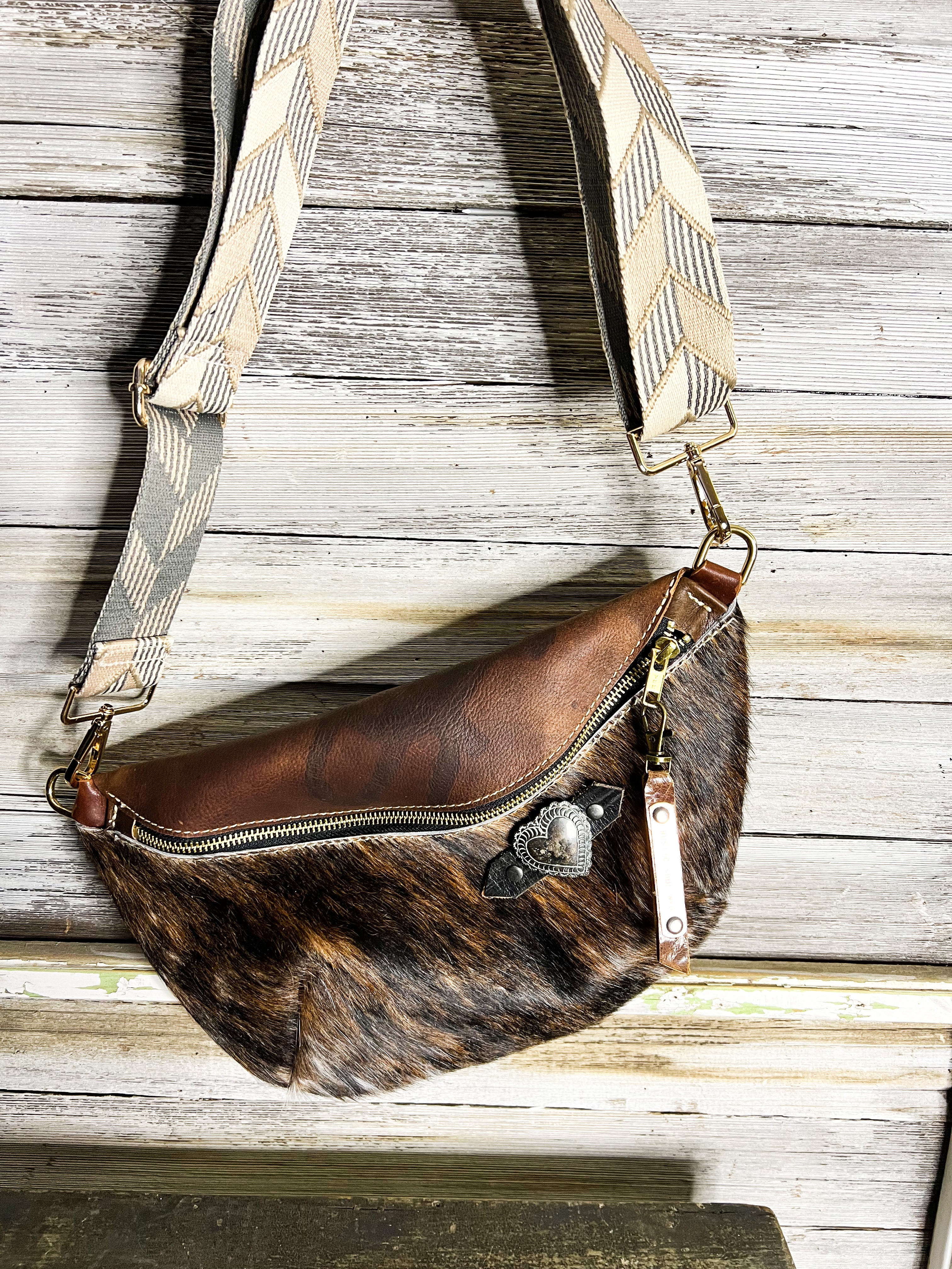 Brindle Bumbag with Brand and Sterling Vintage Concho