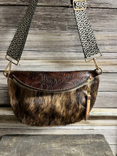 Load image into Gallery viewer, Brindle Bumbag with Tooled Embossed Leather
