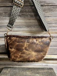 Brindle Bumbag with Tooled Embossed Leather