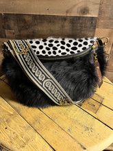 Load image into Gallery viewer, Black Shearling and Cowhide Bumbag
