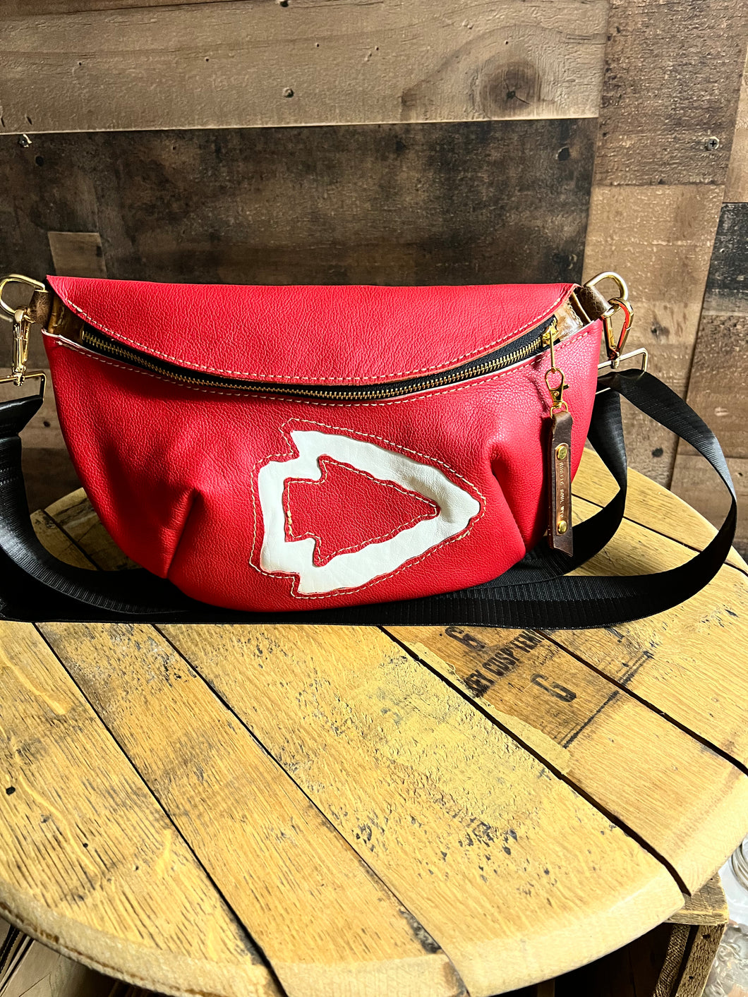 Arrowhead Kansas City Chiefs Leather Handmade Bumbag