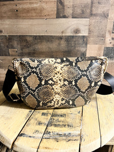 Python Embossed Leather Bumbag