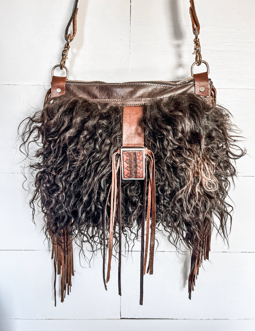 Black and Brown Icelandic Sheep Hair Bag