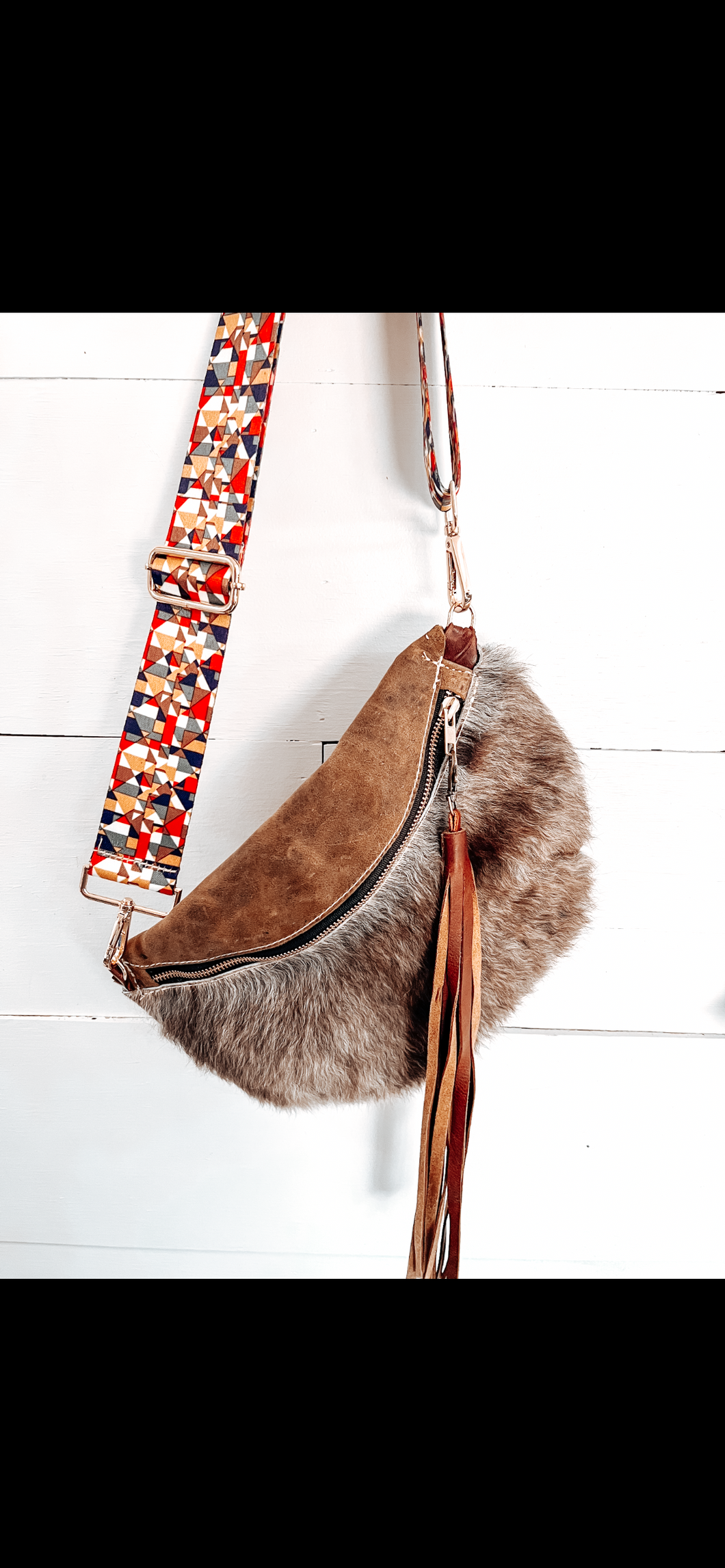 Brown cowhide Bumbag