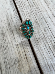 Vintage Zuni Petit Point Turquoise Ring