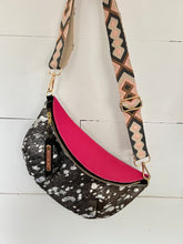 Load image into Gallery viewer, Hot Pink and Silver Acid Washed Hide Bum Bag
