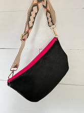 Load image into Gallery viewer, Hot Pink and Silver Acid Washed Hide Bum Bag
