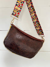 Load image into Gallery viewer, Gold Acid Washed Hide with Brown Leather Bum Bag
