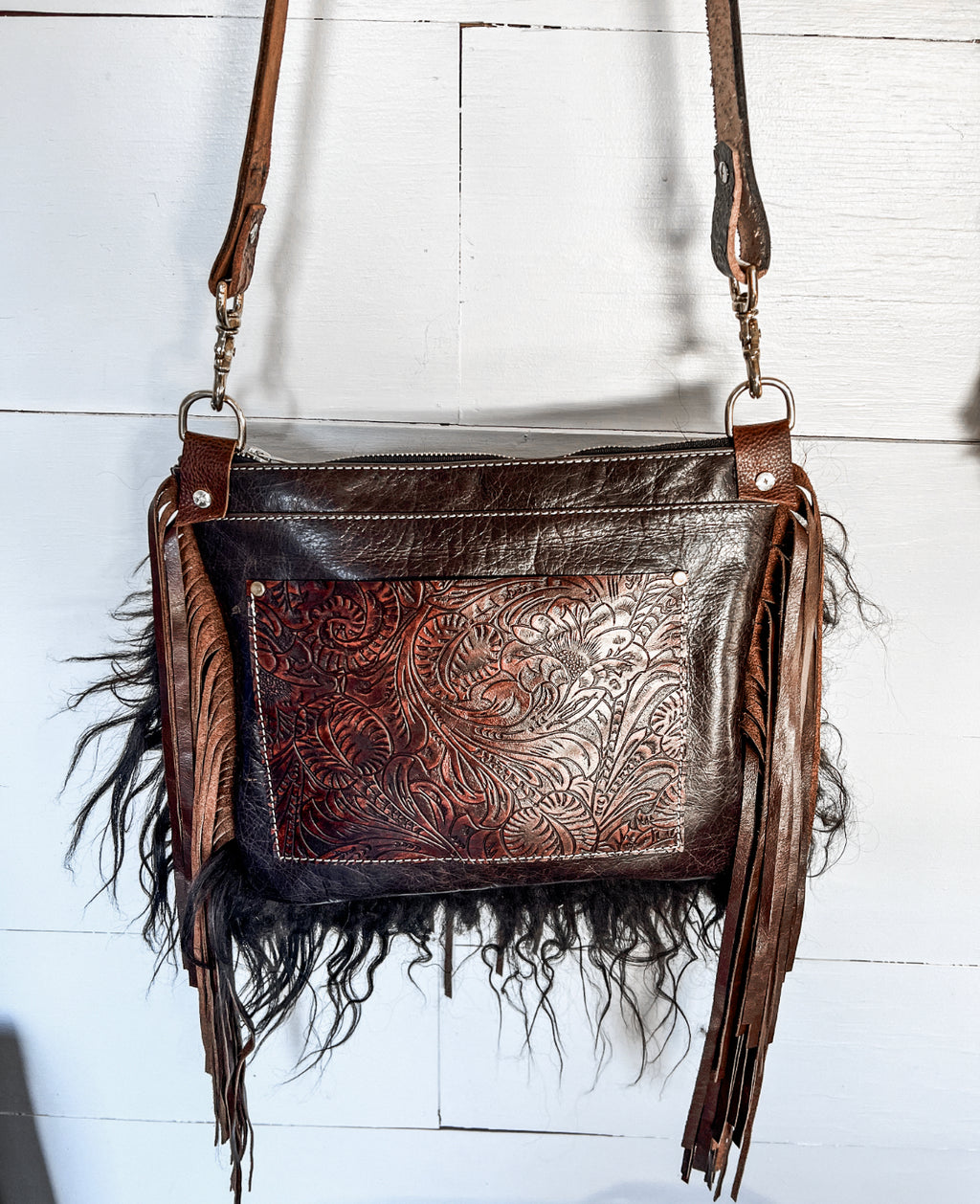 Black and Brown Icelandic Sheep Hair Bag