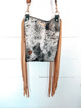 Load image into Gallery viewer, Aztec and Cowhide Fringe Bag
