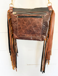 Boho Fringe Cowhide and Leather Classic Bighorn with Concealed Carry