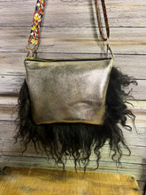 Load image into Gallery viewer, Black and Gold Iceland Wool Crossbody or Bumbag
