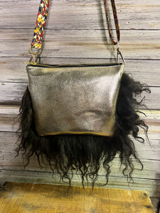 Black and Gold Iceland Wool Crossbody or Bumbag