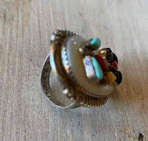 Mike Simplicio Sterling, Turquoise, Coral and another of Pearl Ring 6