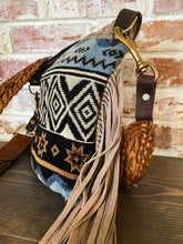 Load image into Gallery viewer, Brown Cowhide and Fringe Crossbody
