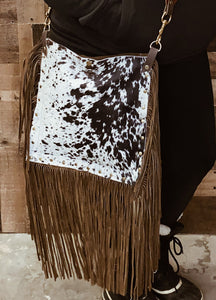 Loads of Fringe Cowhide Crossbody