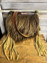 Load image into Gallery viewer, Brown Icelandic Sheephair Bag with Embossed leather
