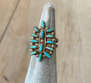 Vintage Zuni Sterling and Turquoise Ring 6