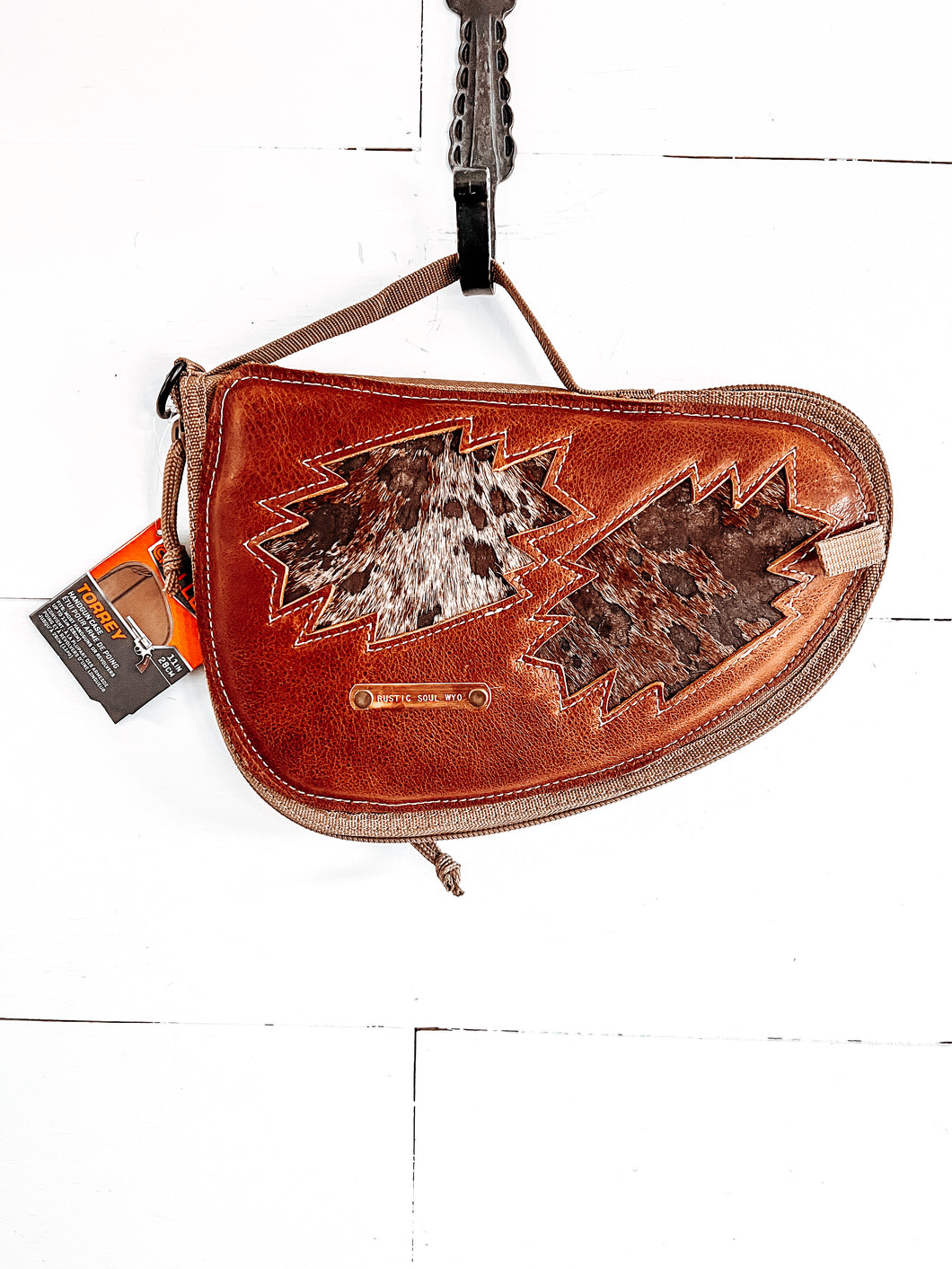 Pistol Case with Leather and Cowhide Accents