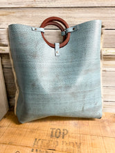 Load image into Gallery viewer, Grey Wooden Handle Tote -custom
