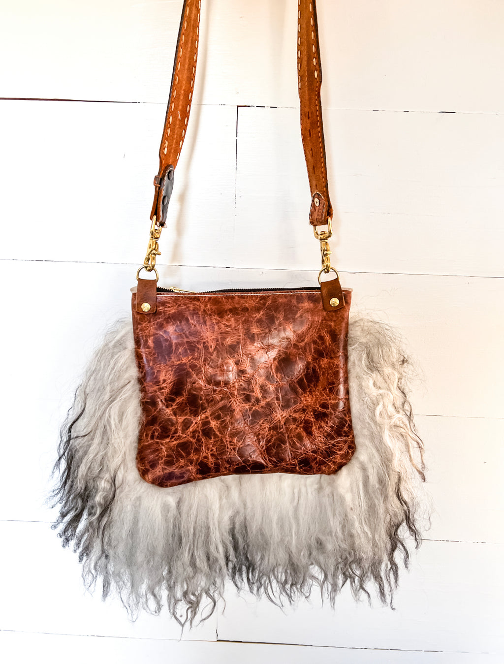 Grey Icelandic Sheep Hair Bag