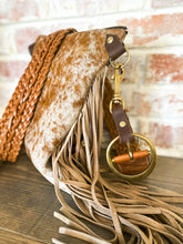 Load image into Gallery viewer, Brown Cowhide and Fringe Crossbody
