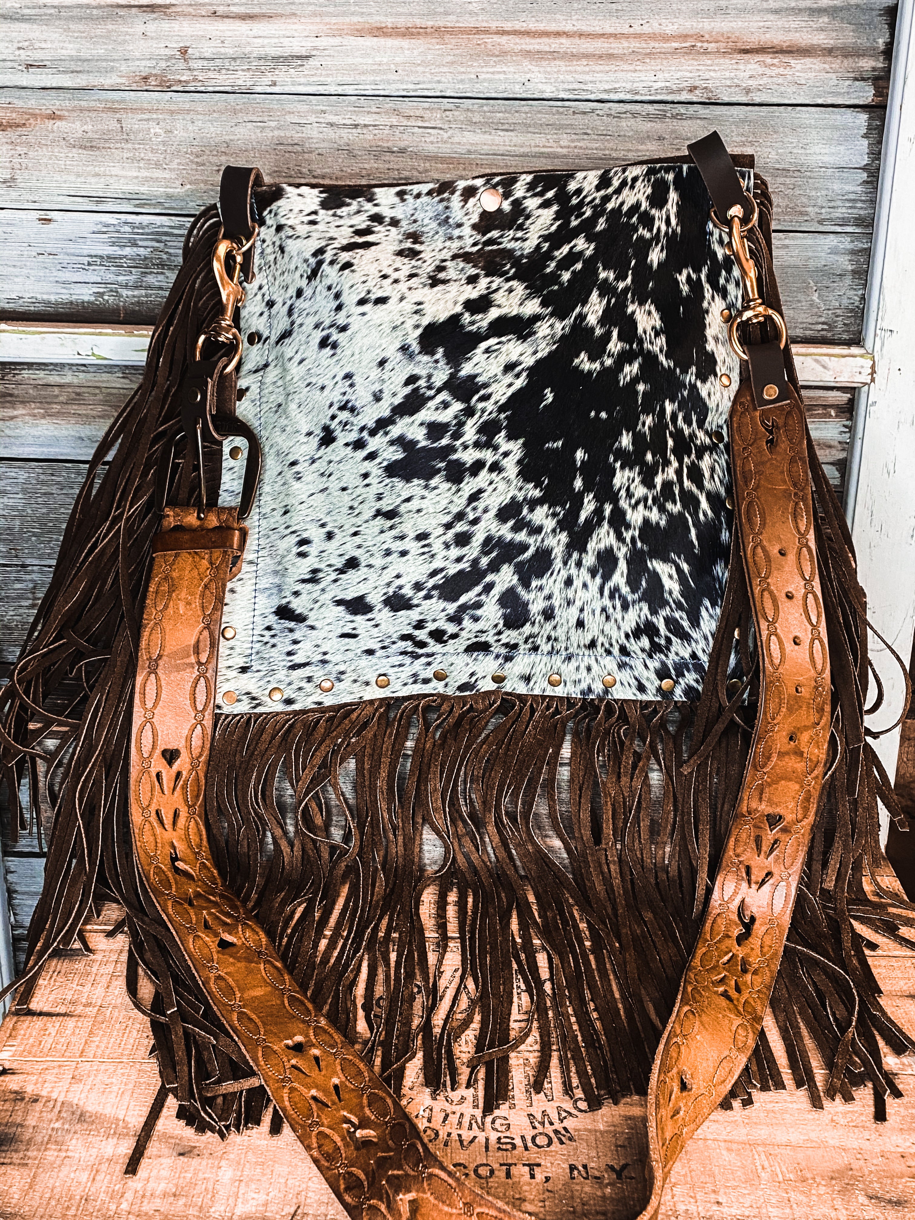 Loads of Fringe Cowhide Crossbody