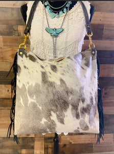 Classic Bighorn Bag XL White and Grey with Fringe