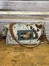 Load image into Gallery viewer, Cowhide Shoulder Bag with Elk Leather Back and Eagle
