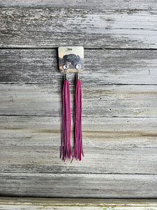 Hot Pink Fringe and Rhinestone Earrings