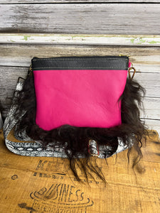 Hot Pink and Black Icelandic Sheep Bag