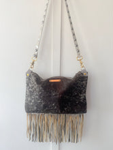 Load image into Gallery viewer, Bighorn Bag Brown and Grey Hair on Hide with Fringe
