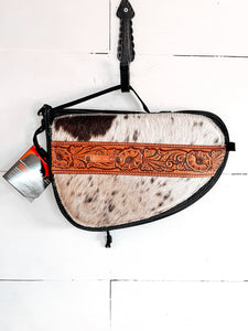 Bling Cowhide and Tooled Leather Pistol Case