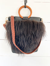 Load image into Gallery viewer, Black Icelandic Sheep Wooden Handle Tote Bag
